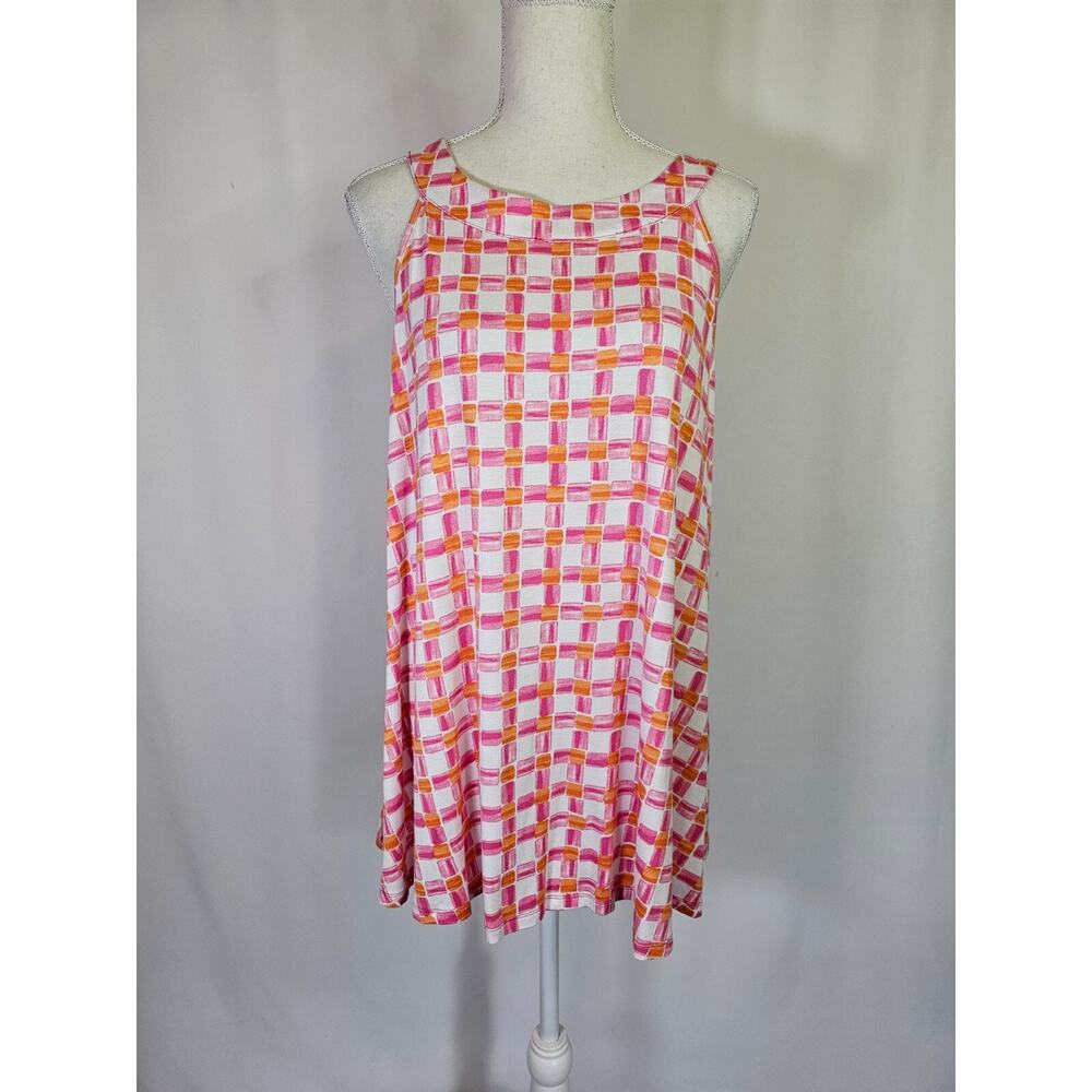 Cato Women's Tunic Top, Size 14 / 16W Colorful Sleeveless Multicolor Round Neck